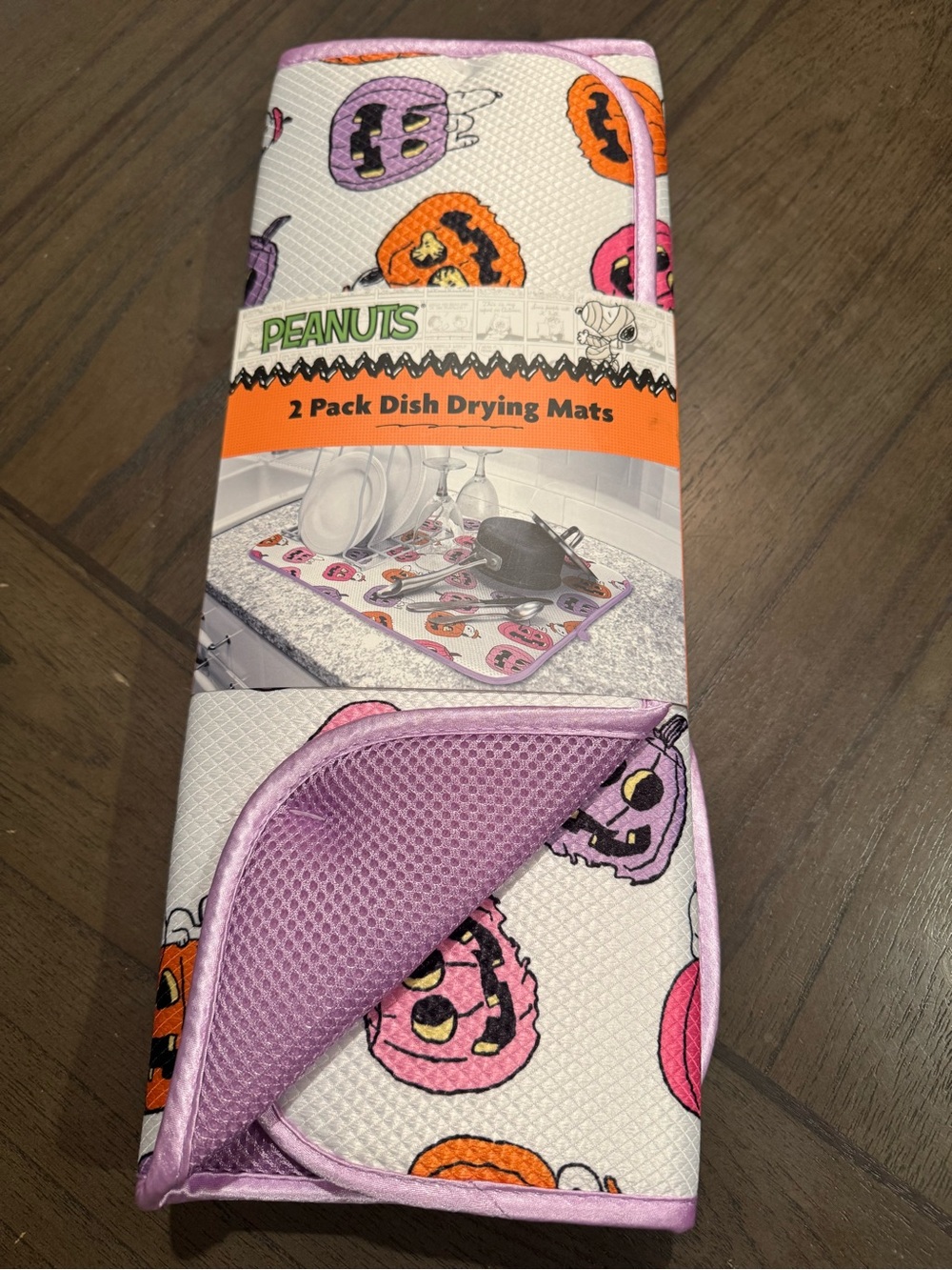 Peanuts Halloween Jack-o'-Lantern Dish Drying Mats - 2!